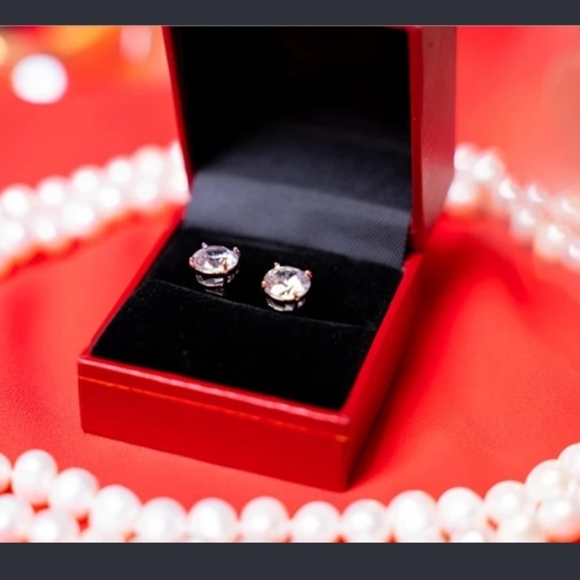 NEW 925 Sterling Silver Lab Diamond Pendant Earring Set Chic Fashion Necklace - Picture 4 of 9